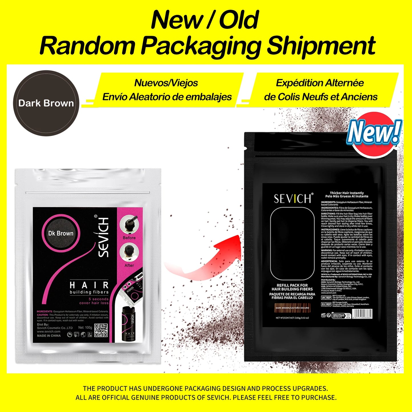 Sevich 100g Hair Fibers Refill Bag Keratin Instant Hair Growth Powder Hair Building Fiber Hair Regrowth Powder Hair Loss Product