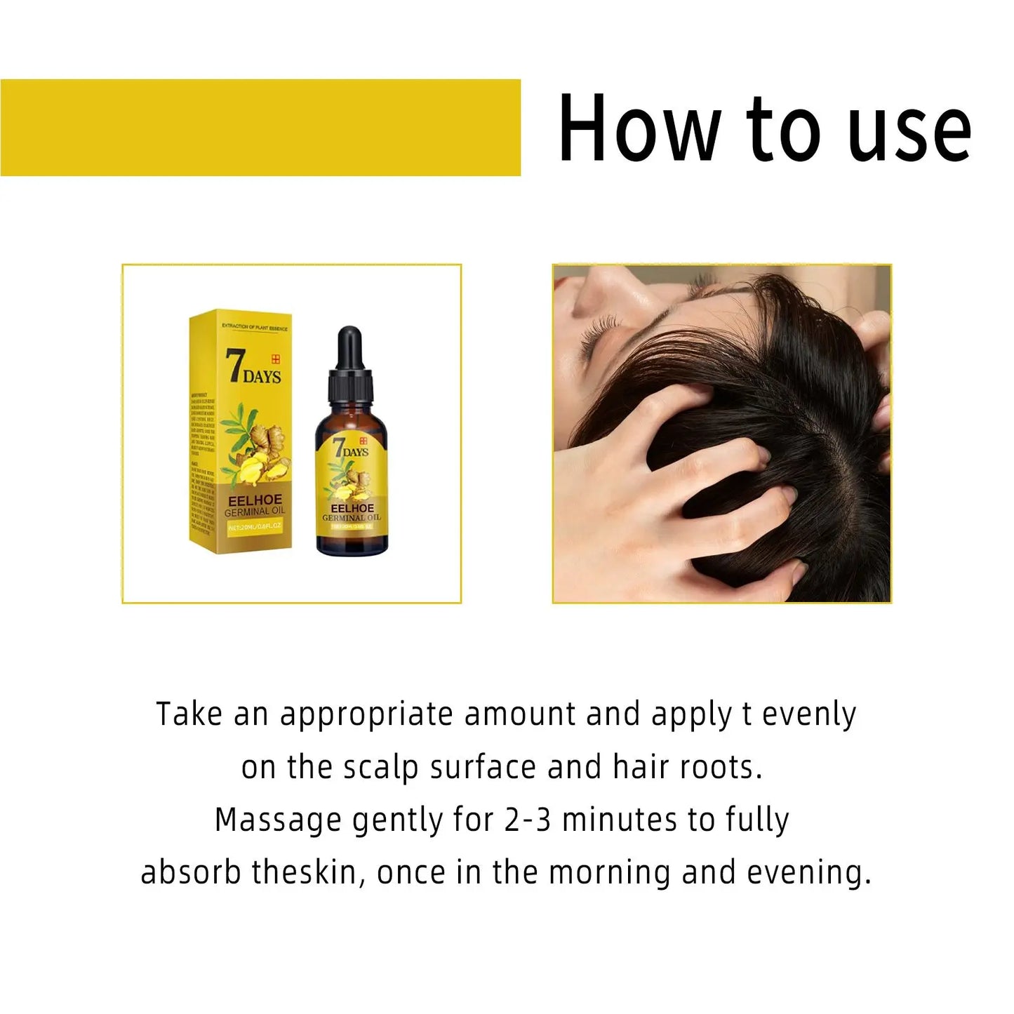 Ginger Hair Care Oil Hair Roots Scalp Treatment Improve Androgenetic Alopecia Scalp Treatment Serum Strengthen Hair Roots
