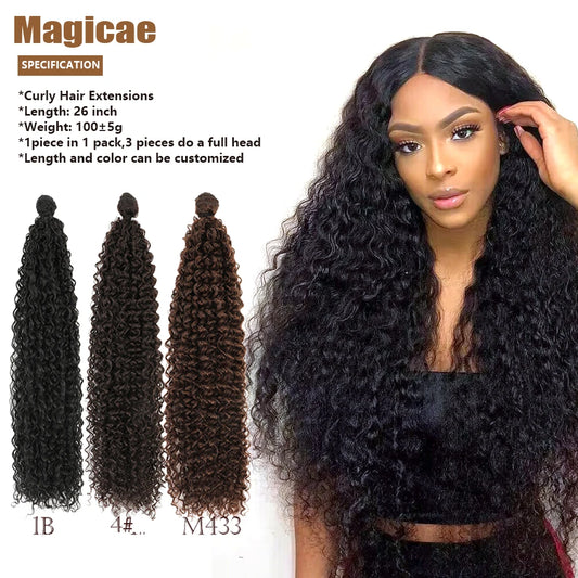 30Inches Ombre Brown 30# Blond 27/613 Water Wave Curly Synthetic Hair Extensions Natural Afro Jerry Curl Synthetic Fake Hair