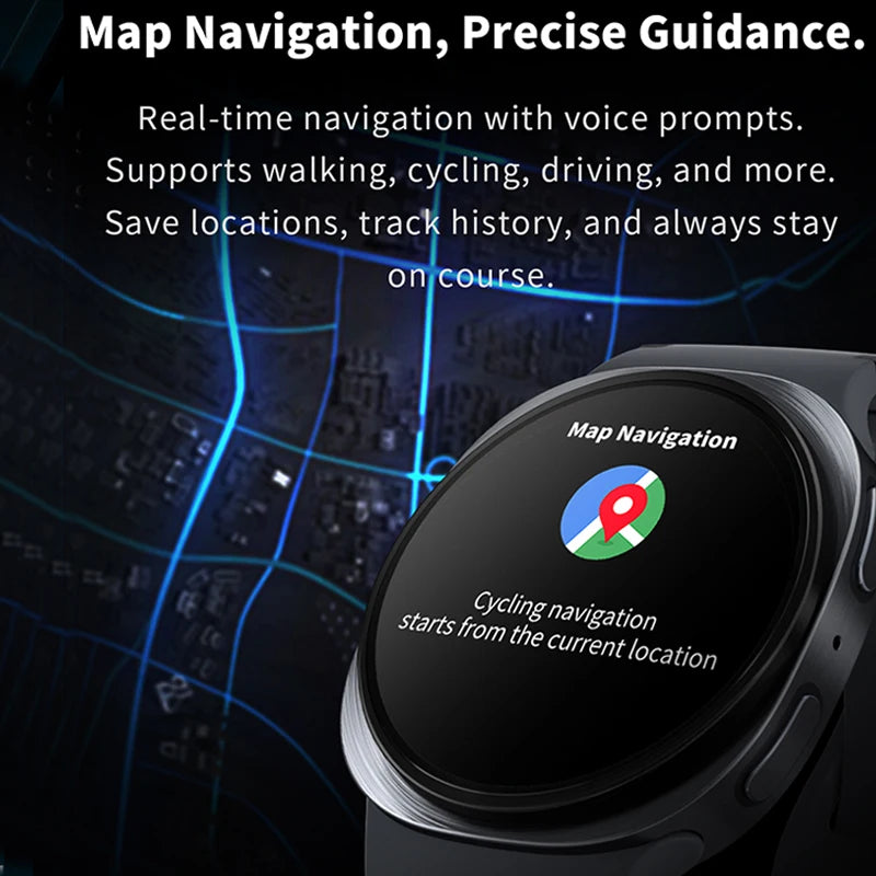 2025 New Watch 8 Mini GPS Track Smart Watch Men Women Map Navigation Bluetooth Call NFC IP68 Waterproof Compass Sport Smartwatch