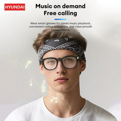 HYUNDAI Q8 Bluetooth glasses headset 5.4 4K HD camera AI model 98% accuracy Super built-in battery fashion sunglasses