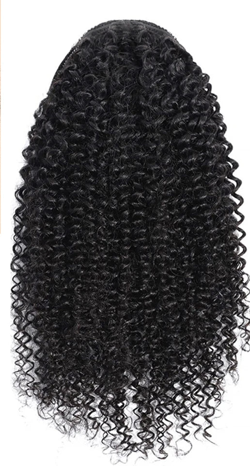 8-26 Inch Drawstring Ponytail Kinky Curly Human Hair Brazilian Ponytail Remy Brazilian Hair Extensions Clip In Natural Black