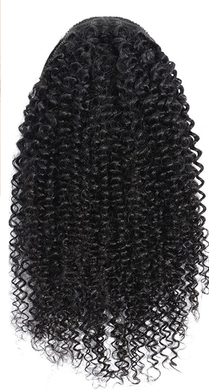 8-26 Inch Drawstring Ponytail Kinky Curly Human Hair Brazilian Ponytail Remy Brazilian Hair Extensions Clip In Natural Black
