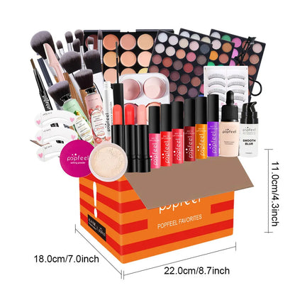Makeup Full Set Full Complete Makeup Kit Gift For Girls Women Eye shadows Lipsticks Eyeliner Face Glamour Look Easy To Use.