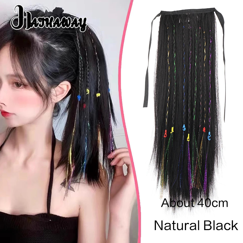 14 Inch Wavy Long Curly Hair Strap-type Pear Flower Curly Wig Ponytail Female Synthetic Fluffy Natural Shopping Commuting Wear