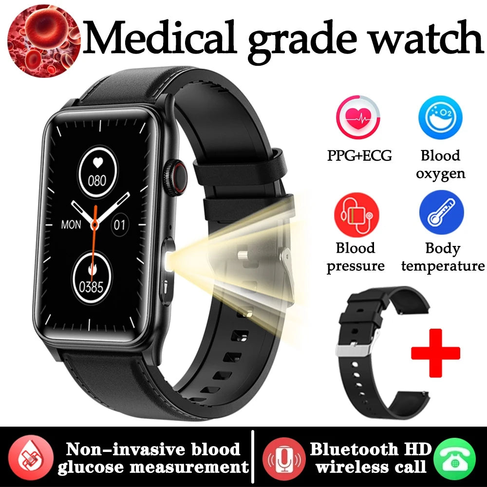 2025 New Medical Grade Health Monitoring Smartwatch Blood Oxygen Blood Pressure BT Call Women's Health smart Watch