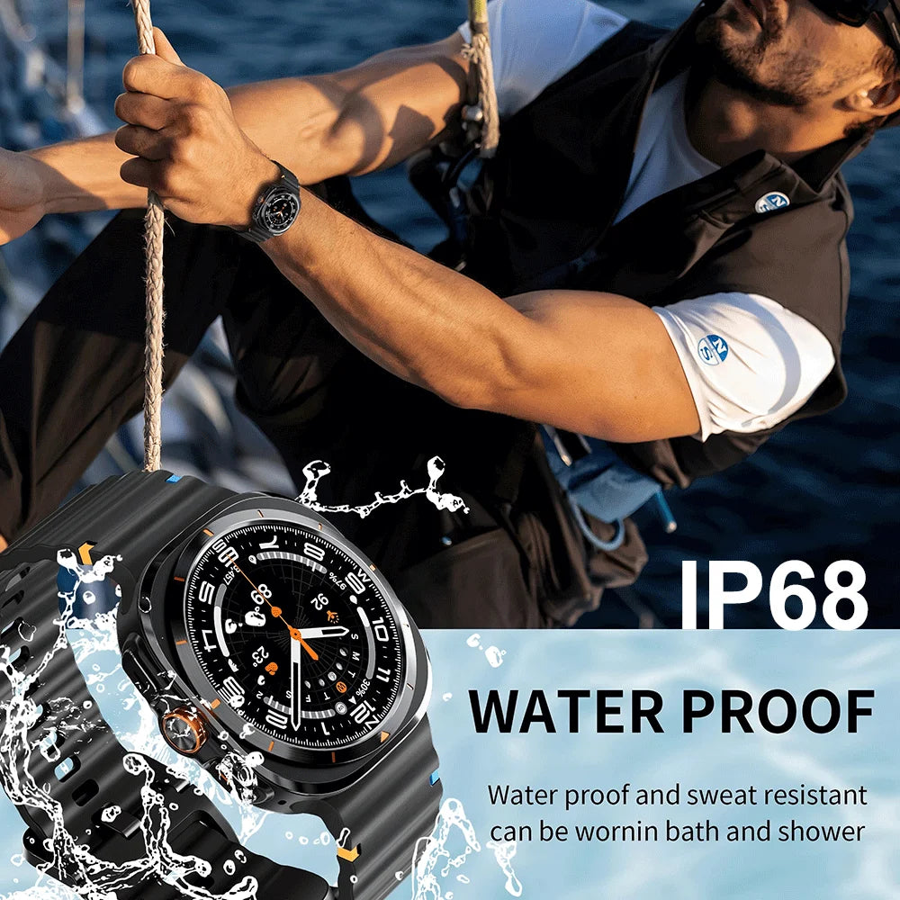 2025 Original HD8 Ultra Smart Watch Man Waterproof Watches BT Call Map Compass 1.46" AMOLED HD Screen Smartwatch For Men Women