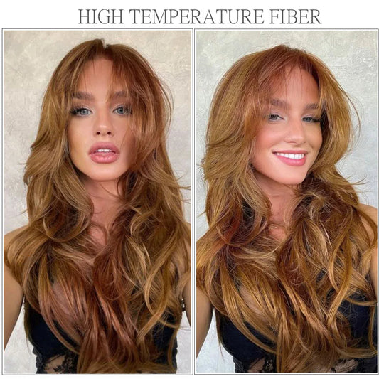 Magicae Dark Brown Brazilian Body Wave Bundles Colored Natural Synthetic Hair Extension High Temperature Brown 26" 30" Thick