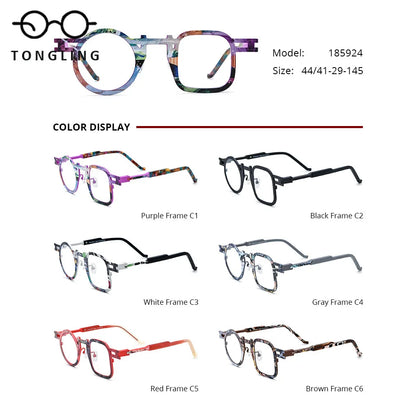Color Ultralight Pure Titanium High-Quality Fashionable Men Square Irregular Polygon Women Personality Lightweight Glasses Frame