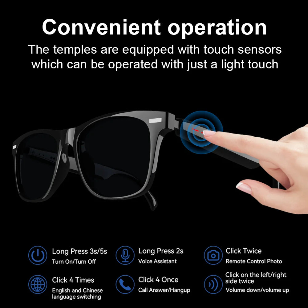 LAXASFIT New Smart Wireless Bluetooth Glasses TWS Listen to music and answer phone calls Men Women Fashion Sunglasses Eyeglasses