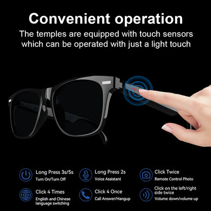 LAXASFIT New Smart Wireless Bluetooth Glasses TWS Listen to music and answer phone calls Men Women Fashion Sunglasses Eyeglasses