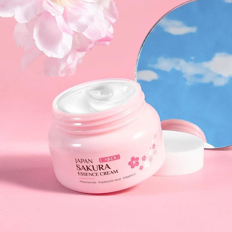 LAIKOU Japan Sakura Essence Cream Cherry Blossom Facial Cream Moisturizing Improving Dryness & Roughness Face Skin Care 60g