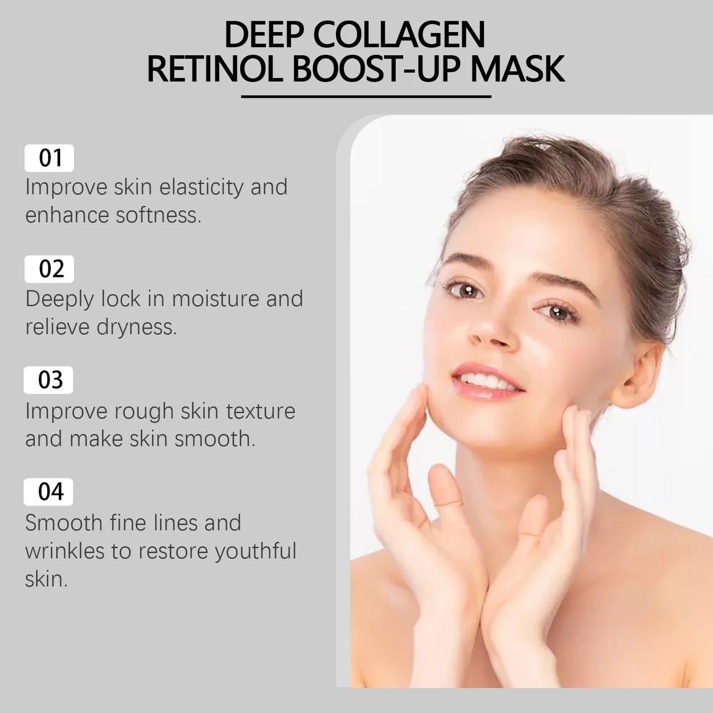 Deep Collagen Retinol Firming Mask Lifting Tightening Facial Skin Lighten Fine Lines Smooth Natural Hydrating Translucent Mask