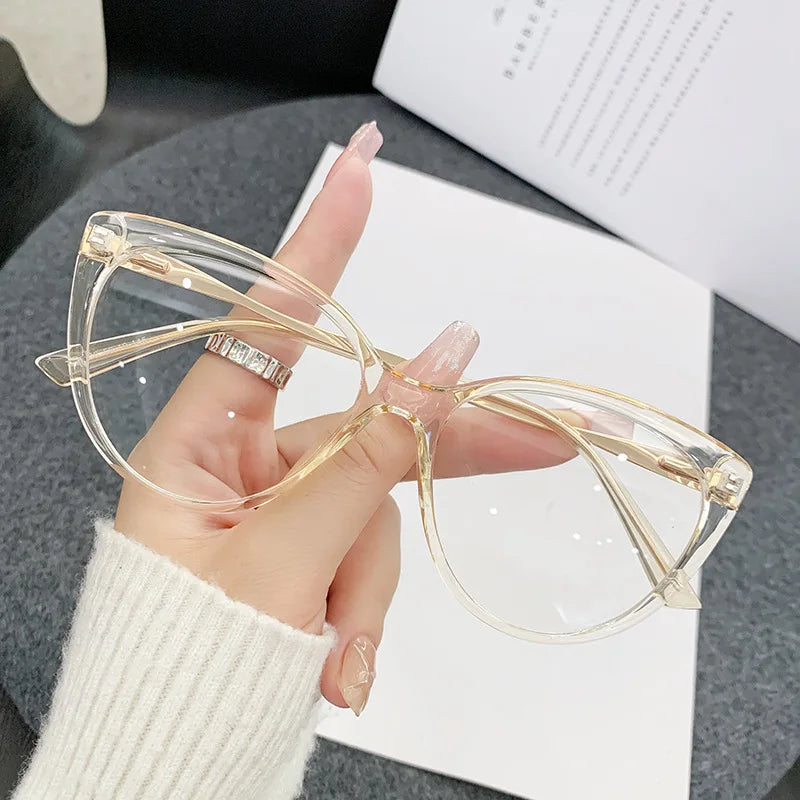 Cat Eye Shape Eyeglass Frames TR90 Material Blue Light Blocking Women's Frame Glasses Vintage Retro Style Eyeglasses