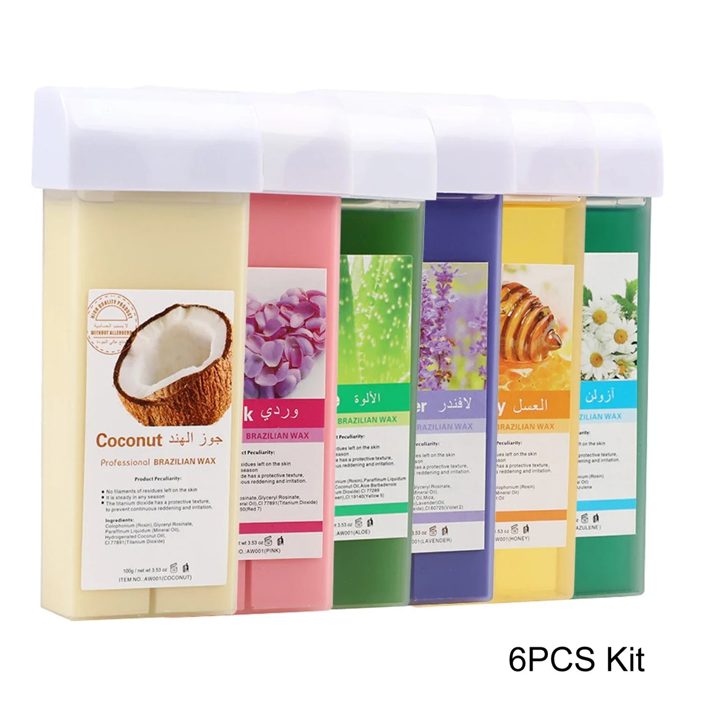 Painless Roll-On Wax Depilatory Honey & Aloe Vera Wax Cartridge for Bikini And Body Hair Removal Compatible with Wax Warmers