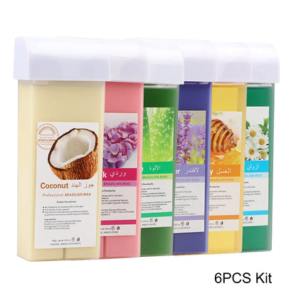 Painless Roll-On Wax Depilatory Honey & Aloe Vera Wax Cartridge for Bikini And Body Hair Removal Compatible with Wax Warmers