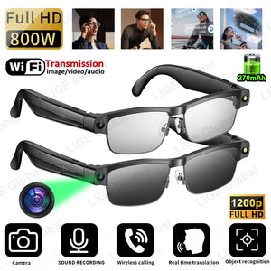 LIGE AI Smart Glasses Chat Voice Assistant Control 270mAh Battery 800W HD Camera 1200P Video Shoot Bluetooth Call Sunglasses New