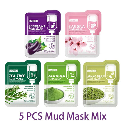 LAIKOU 5pcs Moisturizing Facial Mask Hydrating Sleeping Face Sheet Masks Repairing & Nourishing Night Face Mask Skin Care