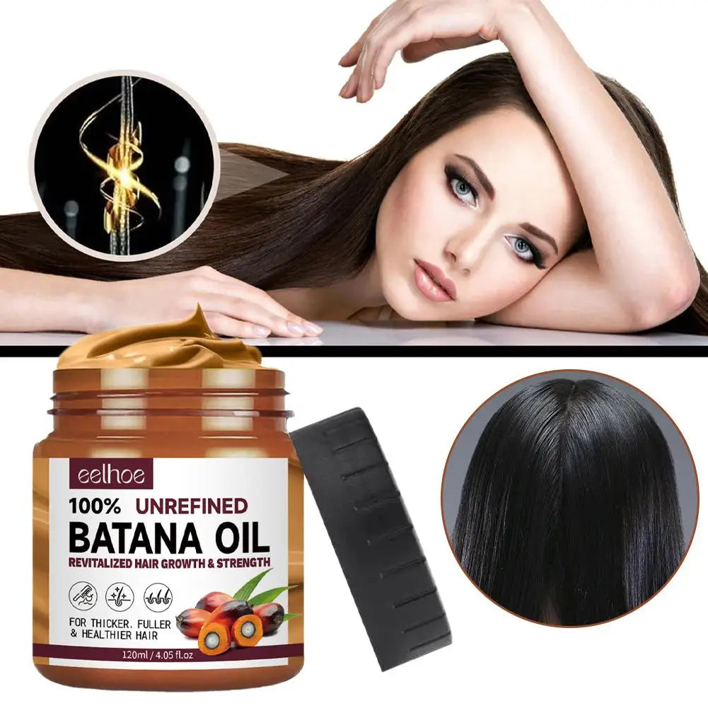 100% Natural Batana Oil Hair Treatment Enhances Hair Men Women Smoothing Nourishing Moisturing Promotes Healthy Hair Care