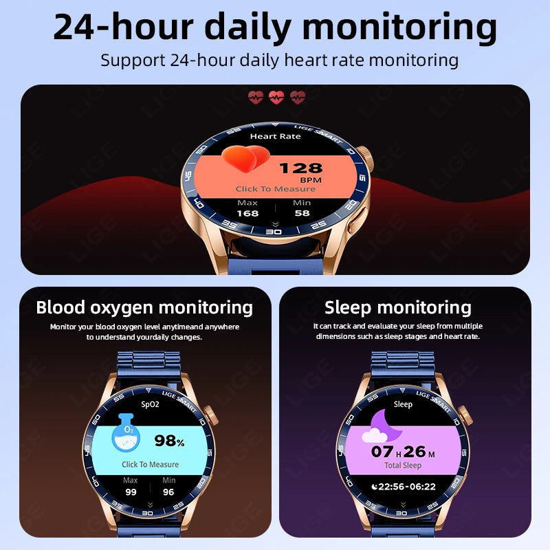 LIGE 2025 Voice Calling Smart Watch Men 1.38" HD IP68 Waterproof Sports Fitness Watches New Man Women Smartwatch For Android iOS