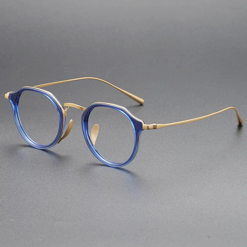 EOOUOOE Fashion Men Women Titanium Eyeglass Tortoise Acetate Retro Glasses Frame Optics Myopia Hyperopia Prescription Lenses