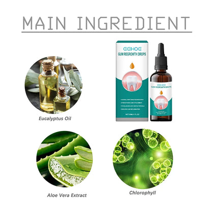 Quickly Repair Gum Serum Relieve Receding Gum Regrowth Drops Teeth Whiten Remove Yellow Plaque Stains Decay Toothache Toothpaste