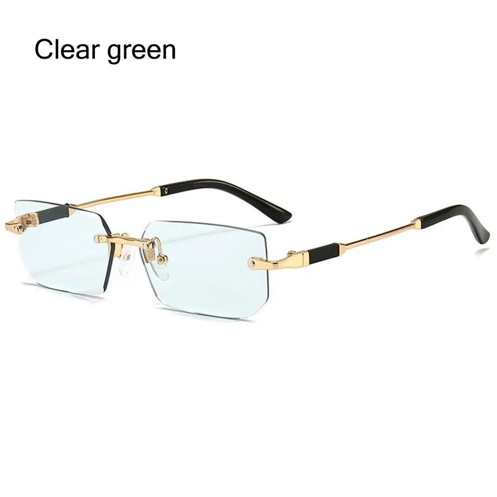 Y2K Shades Eyewear Rimless Rectangle Sunglasses for Women & Men Frameless Sun Glasses UV400 Protection Fashion Accessory