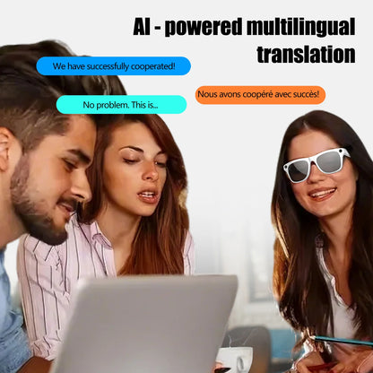 AI Smart Glasses with 100W HD Camera Anti Blue Sunglasses Voice Assistant Photo Video Music Calling Smart Glasses For Men Women