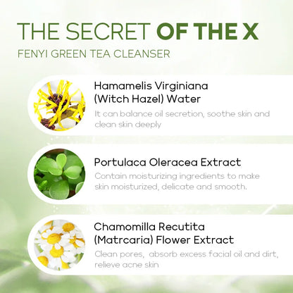 Green Tea Facial Cleanser Skin Deep Cleansing Moisturizing Blackhead Removal Skincare Face Wash Foam Face Cleanser Skin Care 50g