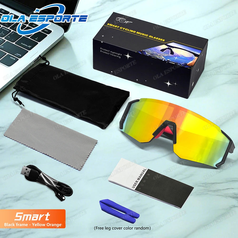 Cycling Outdoor Sports Bluetooth Call Smart Sunglasses  UV400 Polarized Mountain Bike Glasses Driving Fishing Motorcycle Goggles