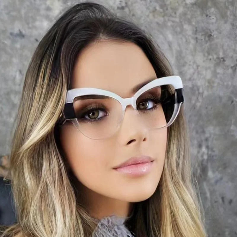 Oulylan Classic Eyeglasses Frame Women Cat Eye Anti Radiation Blue Light Blocking Glasses Protective Eyewear Computer Screen