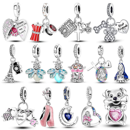 Hot Sale 925 Silver Charms Beads Perfume Animal Butterfly Pendants Fit Original Bracelet DIY Jewelry