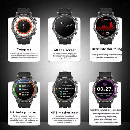 2025 New Bluetooth Call Smart Watch Woman AMOLED HD Screen Heart Rate NFC IP68 Waterproof GPS Sports BT Call Smart Watch For Men
