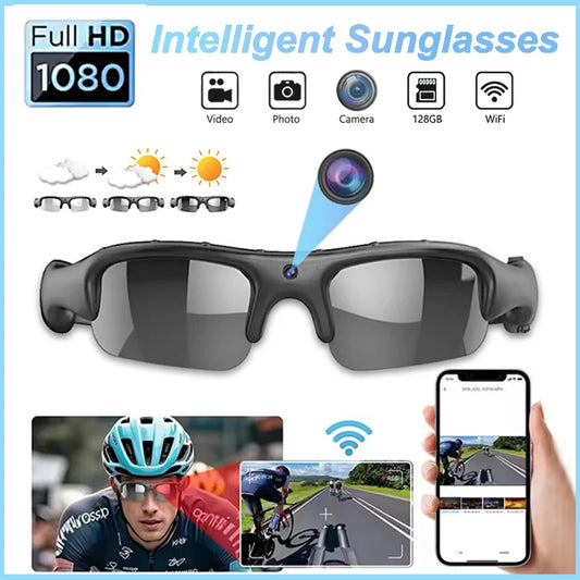 Smart Glasses WIFI 1080P Camera Outdoor Bicycle Motorcycle Security Protection Sunglasses Video Camera Polarized Lens Sports Cam