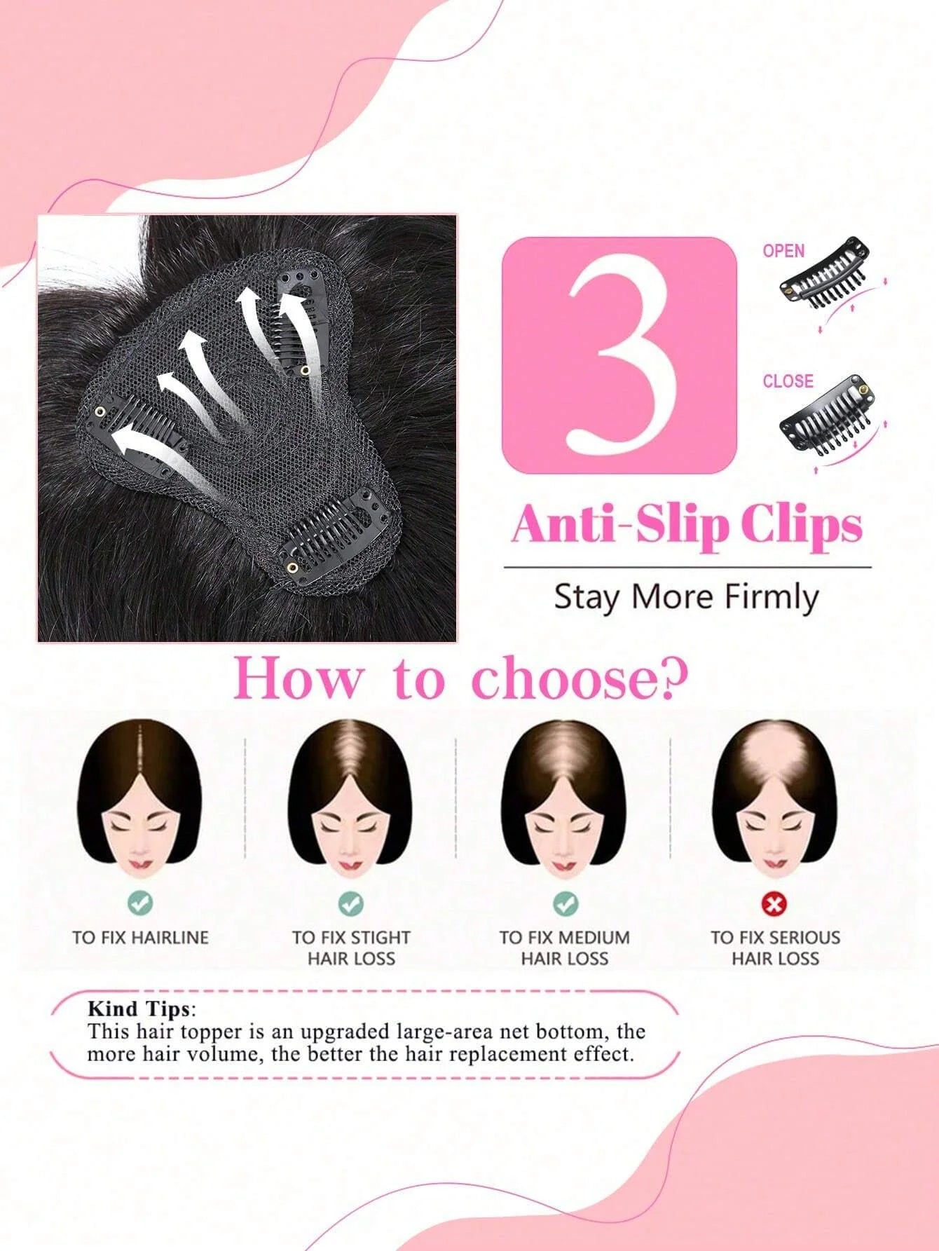 Natural Black Topper Hair With Bangs Human Hair Silk Straight Toppers For Women with Thin Hair Clip In Hair Extensions Daily Use