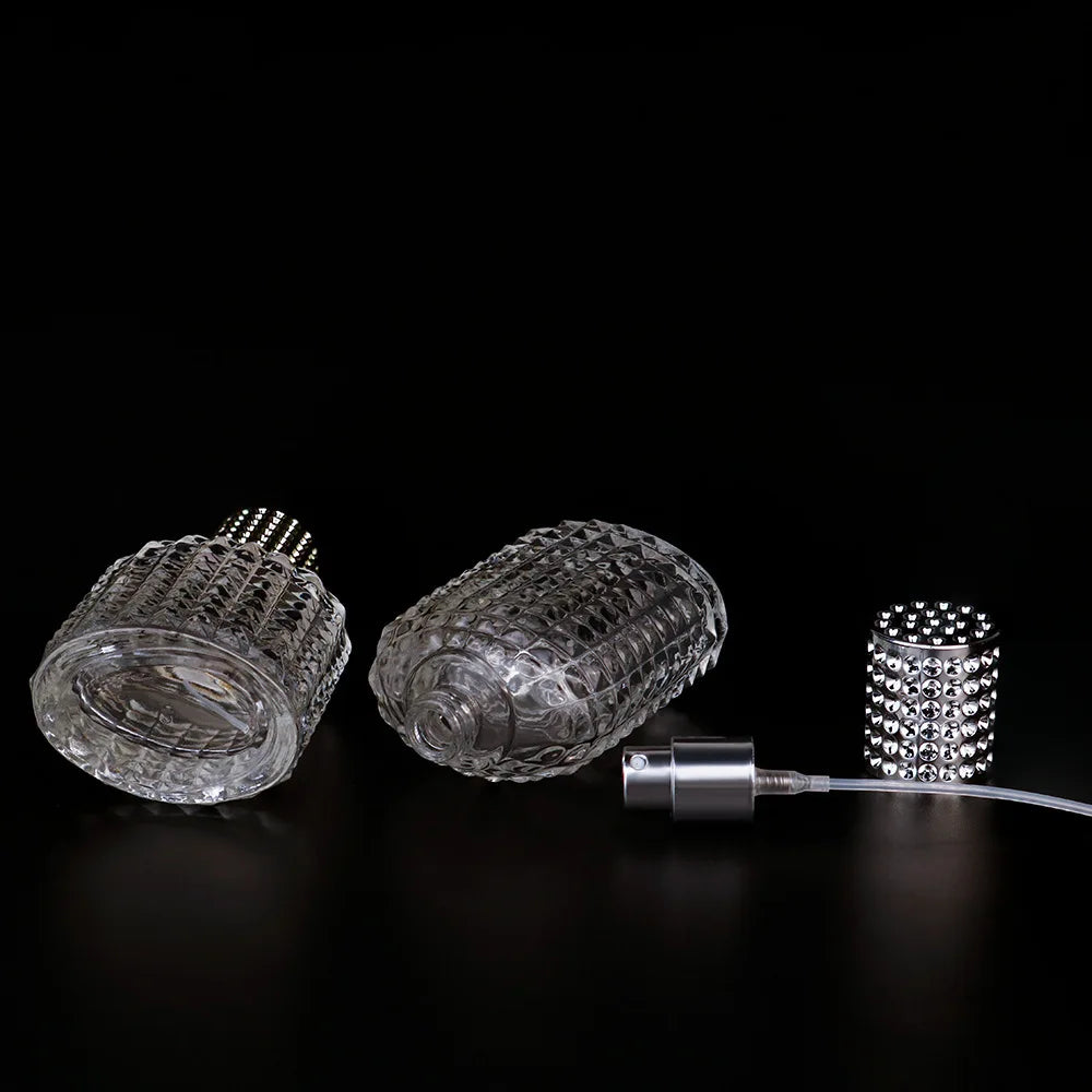 30/50Ml pineapple bottle perfume bottle glass spray bottle cosmetic spray sub-bottle grid empty bottle