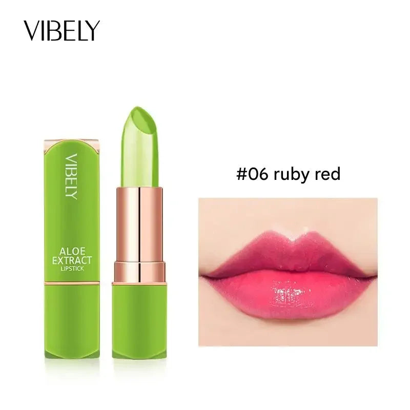VIBELY 7 Color Mood Changing Lip Balm Natural Aloe Vera Long Lasting Moisturizing Lipstick for Women Color-Shifting Makeup