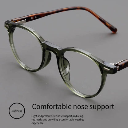 Personality Simple Round Glasses Frame Men Women Ultralight TR90 Rivet Frame Anti Blue LIight Transparent Lens Optical Eyewear