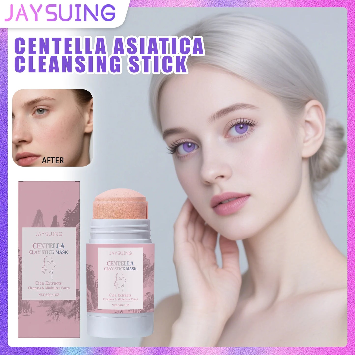 Centella Asiatica Cleansing Stick Deep Cleansing Pore-Tightening Blackhead Removal Soothing Deep Cleansing Cleansing Stick
