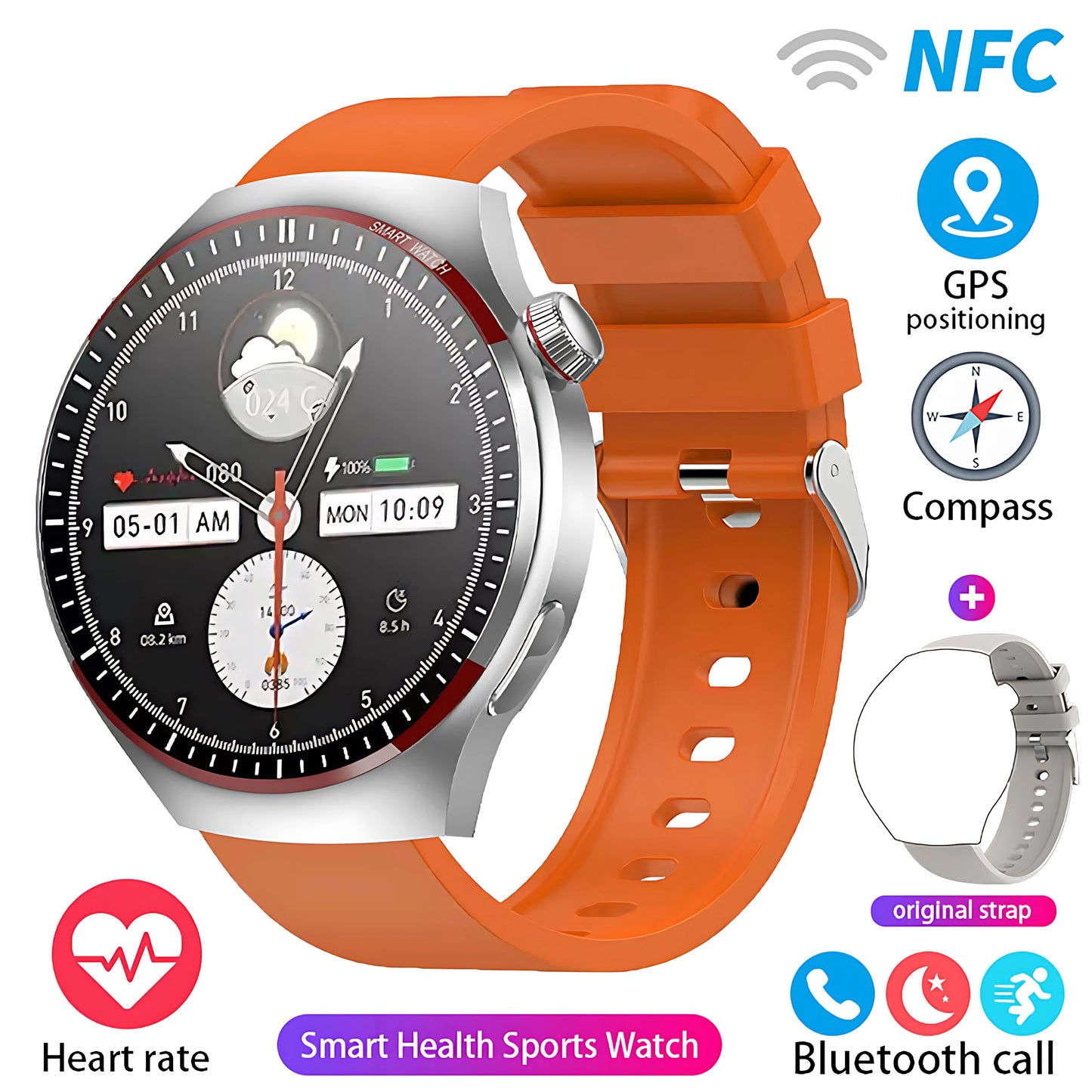 Watch 4Pro NFC GPS Smart Watch 360*360 HD Screen Heart rate Games Blood oxygen SmartWatch IP68 waterproof Sport Watches 2025 New