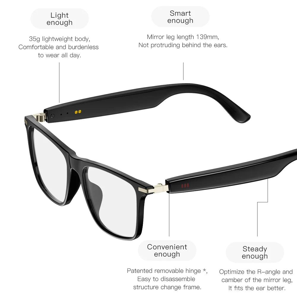 2025 New HD AI Smart Glasses Chat GPT Translate Bluetooth Call 260Mah Battery Voice Assistant Control Smart Glasses Sunglasses