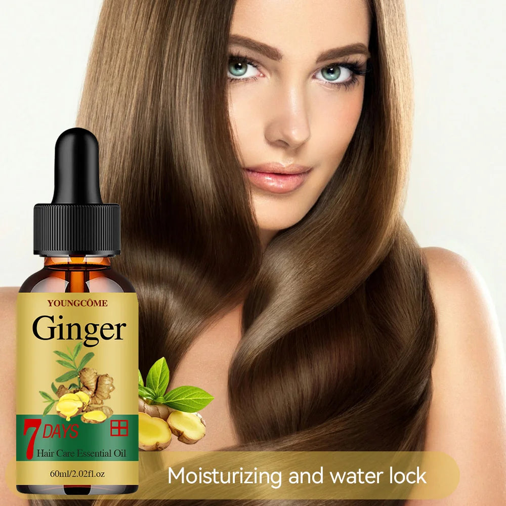 Hair Growth Serum Fast Growing Hair Essential Oil Beauty Hair Care 30/60ml Dense Regrowth Ginger Hair Promoting Regeneration