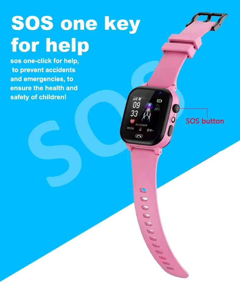 Smart Watch Kids SOS LBS Location Video Call Sim Card Child SmartWatch Camera Waterproof Upgrade Watch For Boys Girls