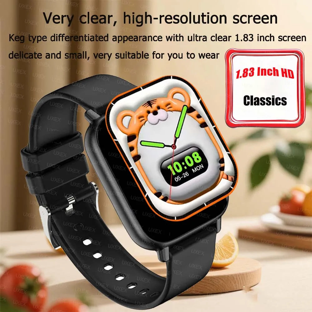 Classic Smartwatch Men 1.83HD Full Screen Bluetooth Call Health Tracker Sport Modes Multifunction Christmas Gift Watches Fashion