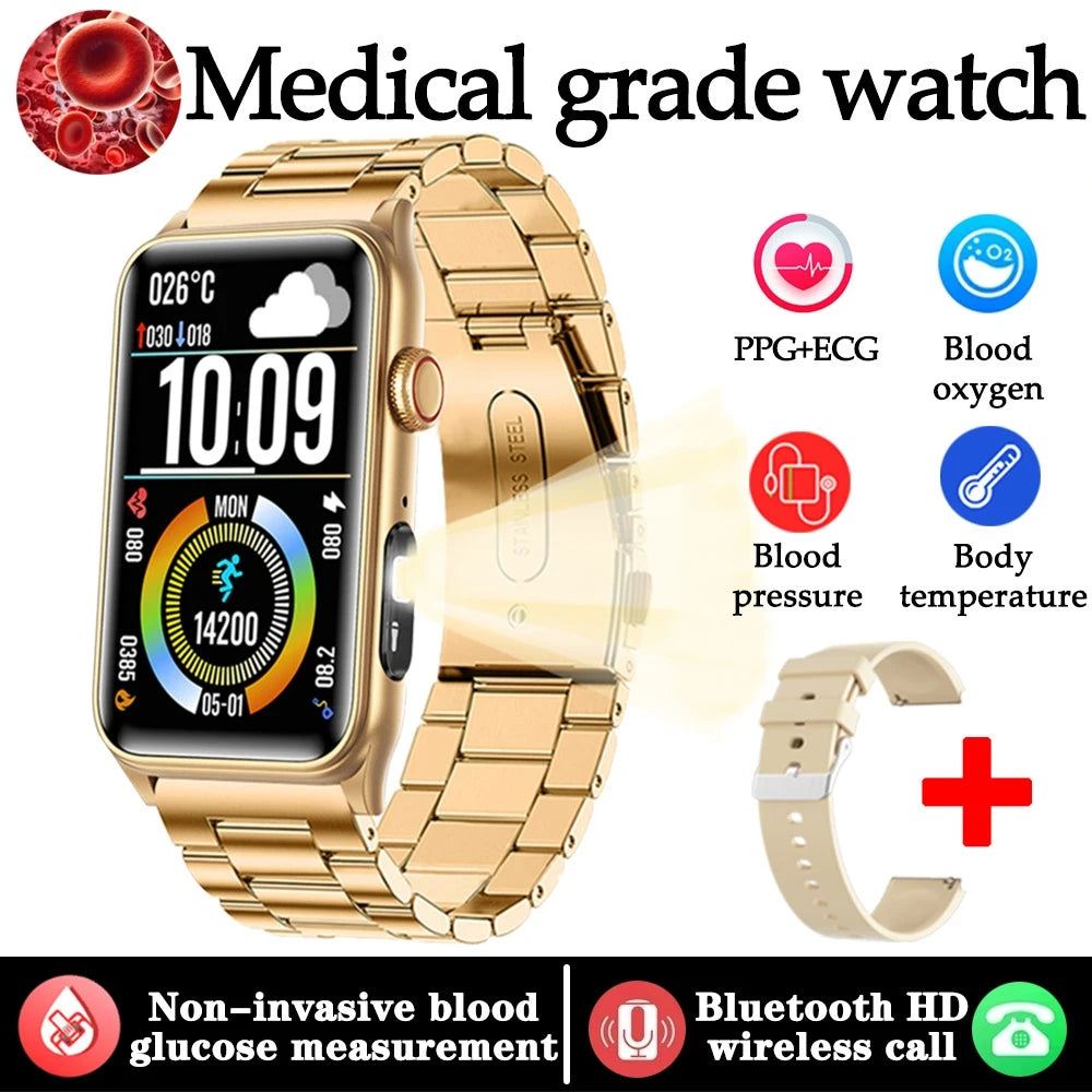 2025 New Medical Grade Health Monitoring Smartwatch Blood Oxygen Blood Pressure BT Call Women's Health smart Watch