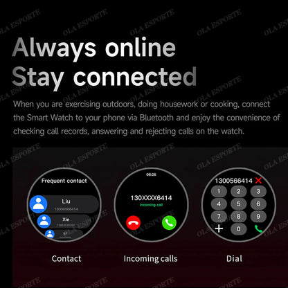 New Men Smart Watch 300mAh Large Battery HD AMOLED Screen Call Smartwatch Women Multiple Sports Modes Waterproof Sports Watches