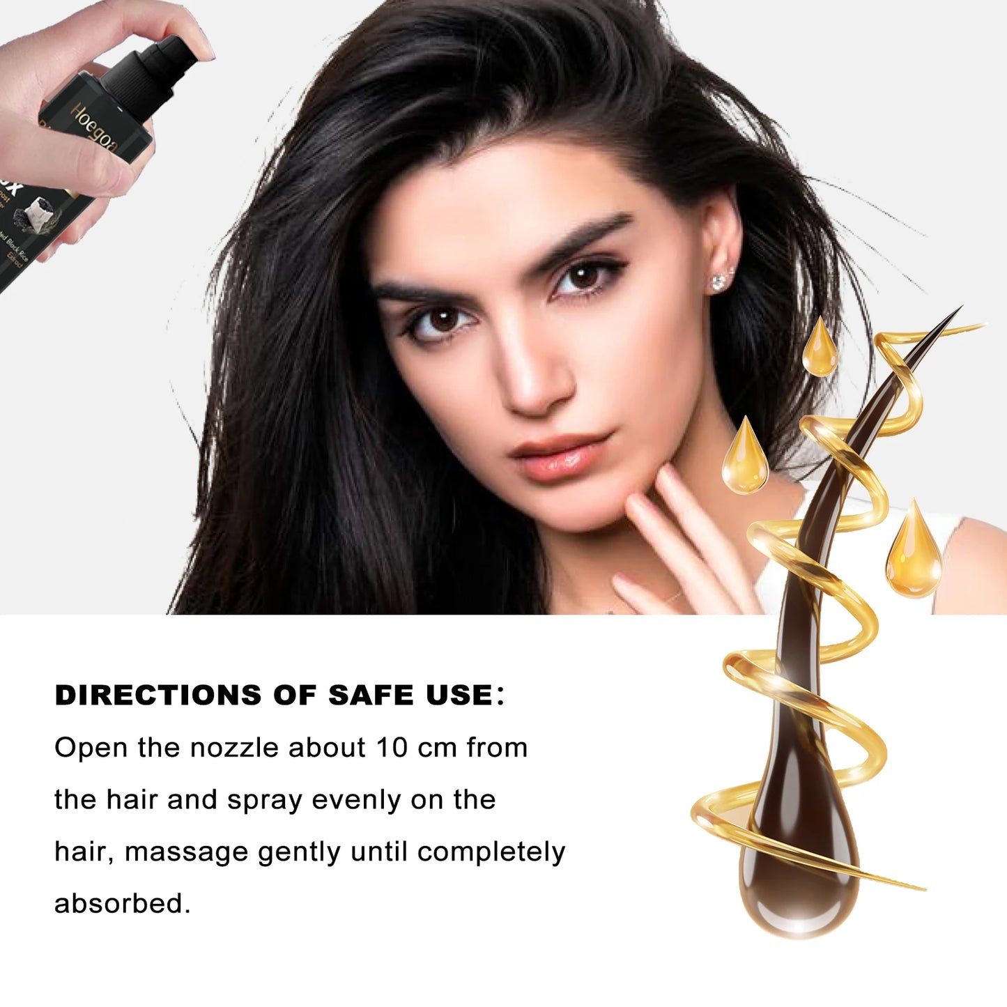 Black Rice Water Hair Care Spray Deep Moisturise Strengthens Hair Roots Ginger Scalp Care Repair Essence Fluid Hair Care