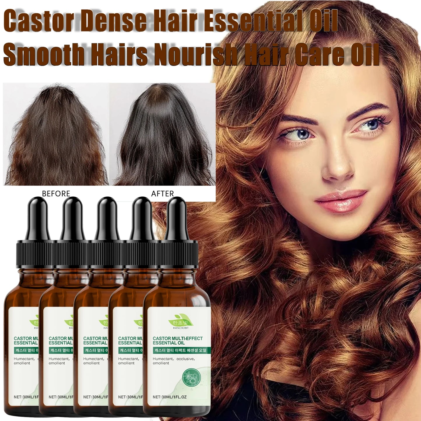 Pure Castor Hair Care Essential Oil Deep Nourish Scalp Repairing Damaged Hair Roots Scalp Treatment Serum Strengthen Hair Roots