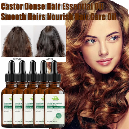Pure Castor Hair Care Essential Oil Deep Nourish Scalp Repairing Damaged Hair Roots Scalp Treatment Serum Strengthen Hair Roots