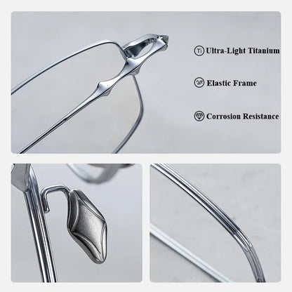 2025 Fashion Korean Titanium Glasses Frame Men Retro Square Eyeglasses Rectangular Eyewear Women Optical Lenses Prescription